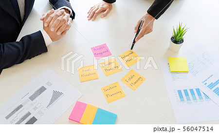 wealth management concept, business man and team 56047514