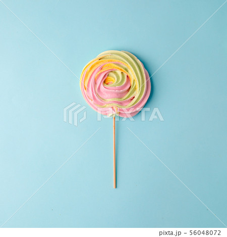 Colorful unicorn rainbow color meringue lollipop Colorful unicorn rainbow color meringue lollipop 56048072