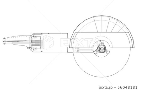 Outline electric angle grinder. Vector 56048181