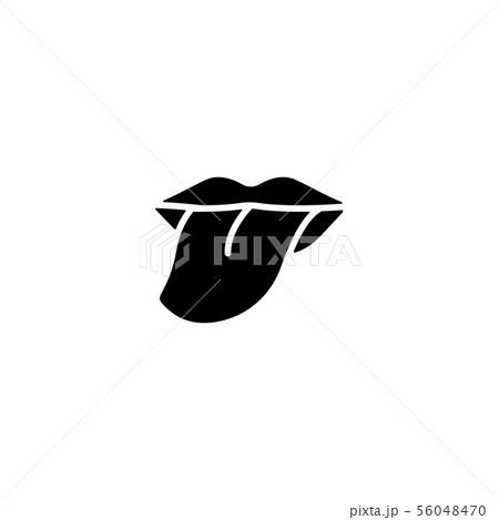 Web icon. Tongue. vector illustration black  Web icon. Tongue. vector illustration black  56048470