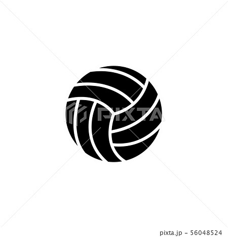 Web icon. Volleyball black on white background 56048524