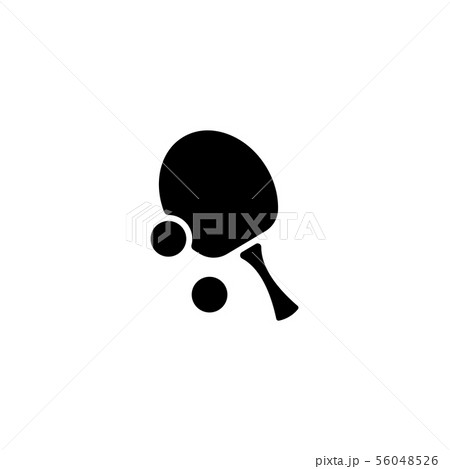 Web icon. Table tennis black on white background 56048526