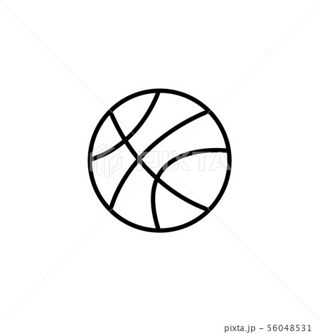 Web line icon. Basketball black on white Web line icon. Basketball black on white 56048531