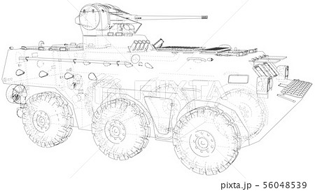 Armored vehicle technical wire-frame. Vector rendering of 3d 56048539