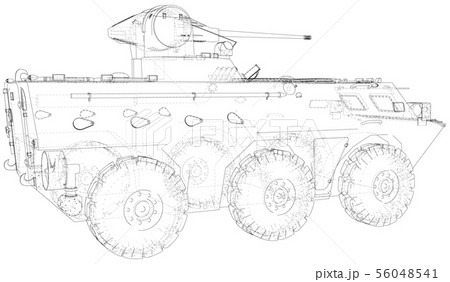 Blueprint Military vehicle. EPS10 format. Vector created of 3d Blueprint Military vehicle. EPS10 format. Vector created of 3d 56048541