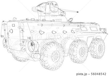 Sport Motorbike technical wire-frame. Vector rendering of 3d 56048542