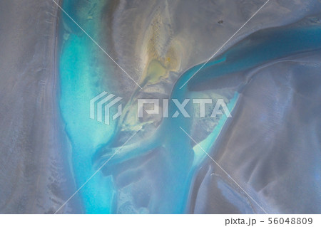 Aerial view and top view river in Iceland Aerial view and top view river in Iceland 56048809