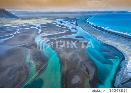 Aerial view South-Eastern Iceland. Overwhelming Aerial view South-Eastern Iceland. Overwhelming 56048812
