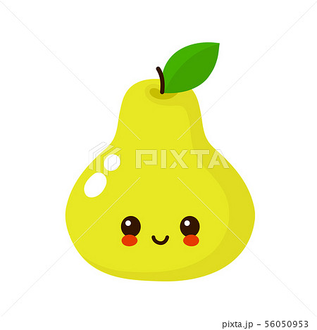 Happy cute smiling pear. Vector  56050953