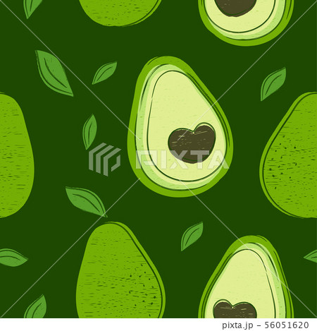 Avocado hand drawing style seamless pattern Avocado hand drawing style seamless pattern 56051620