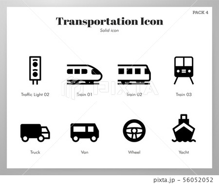 Transportation icons Solid pack 56052052