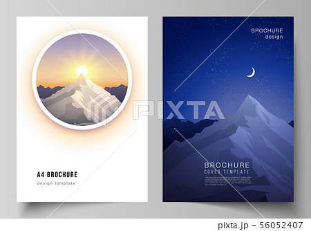 Vector layout of A4 format modern cover mockups design templates for brochure, magazine, flyer Vector layout of A4 format modern cover mockups design templates for brochure, magazine, flyer 56052407