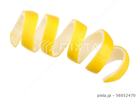 Lemon peel isolated on white background without a shadow. Healthy food Lemon peel isolated on white background without a shadow. Healthy food 56052470