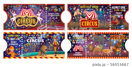 Circus Tickets Animal Jugglers And Clowns Showのイラスト素材