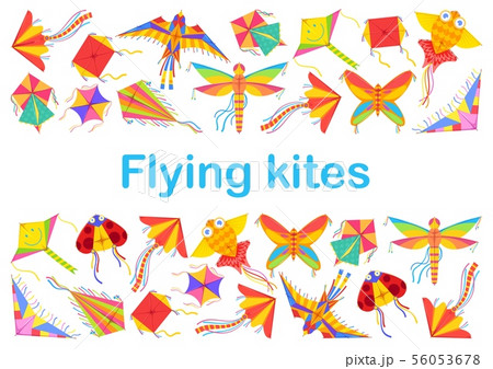 Kid cartoon kites animal, bird and butterfly shape 56053678