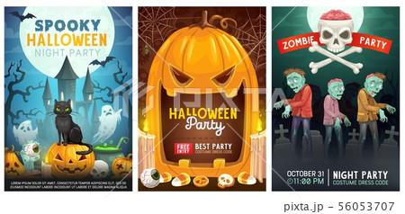 Halloween zombie trick or treat monsters party 56053707