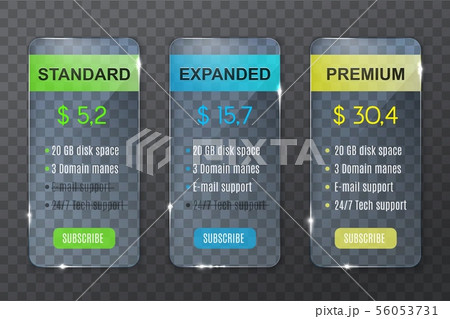 Subscription plan, website price comparison table Subscription plan, website price comparison table 56053731