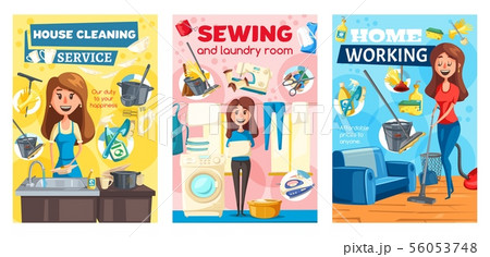 Home cleaning, housewife laundry, sewing service 56053748