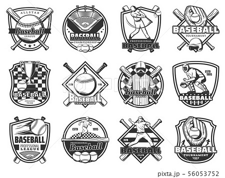 Baseball sport team badge, softball league game Baseball sport team badge, softball league game 56053752
