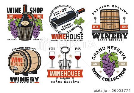 Winehouse icons, wine and winery production 56053774
