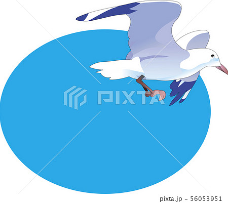青空と鴎のイラスト素材