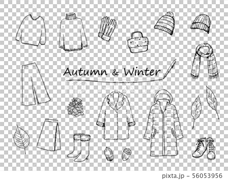 Fall / Winter Fashion Pen Drawing Set 56053956