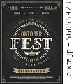 Retro vector poster of beer party Oktoberfest.  56055923