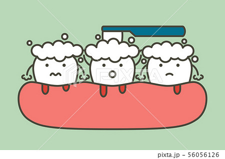 gingivitis - brushing teeth with bleeding on gum 56056126