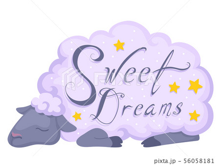 Sheep Sleep Sweet Dreams Illustration 56058181