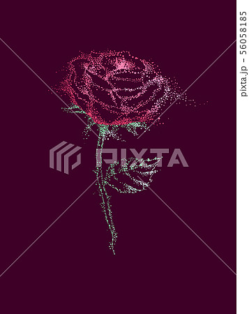 Pointillism Rose Illustration Pointillism Rose Illustration 56058185