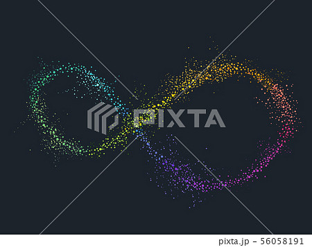 Pointillism Infinity Rainbow Illustration 56058191