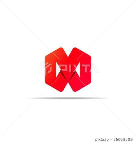 Abstract geometric letter M logo template with 56058509