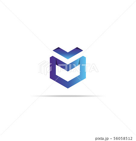 Abstract geometric letter M logo template with 56058512