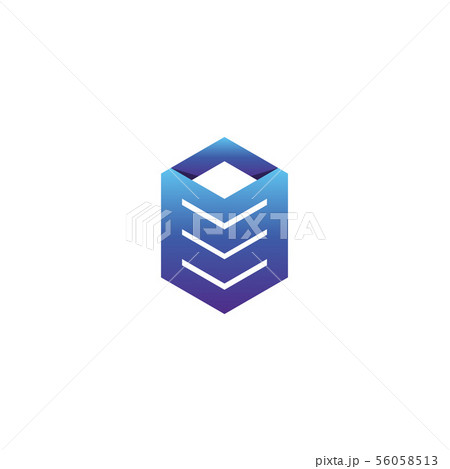 abstract tile stack cube symbol. pile box for 56058513