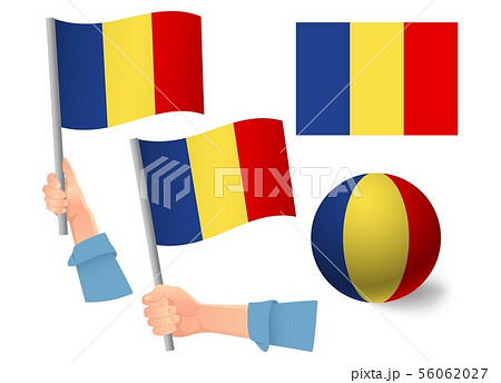Chad flag in hand icon 56062027