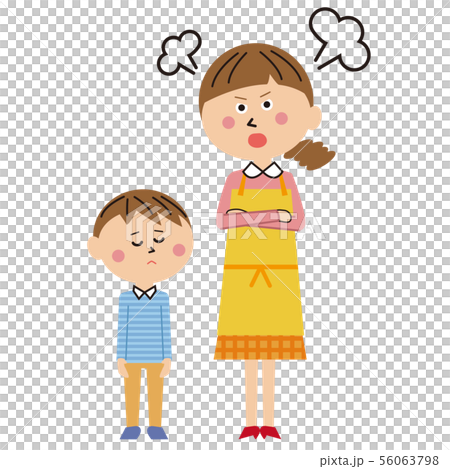 插图素材: 流行妈妈生气的男孩 查看全部