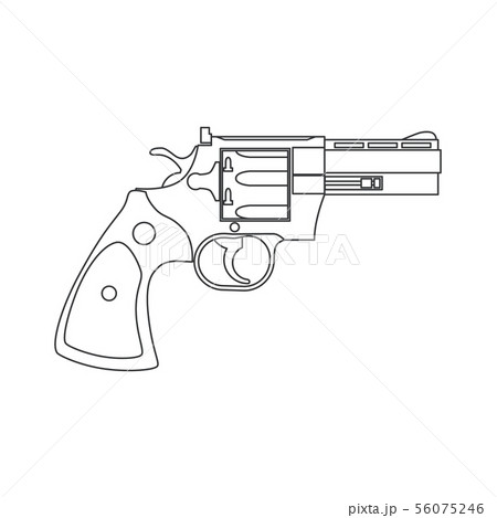 Vintage Revolver Gun. Firearm, pistol. Vector 56075246