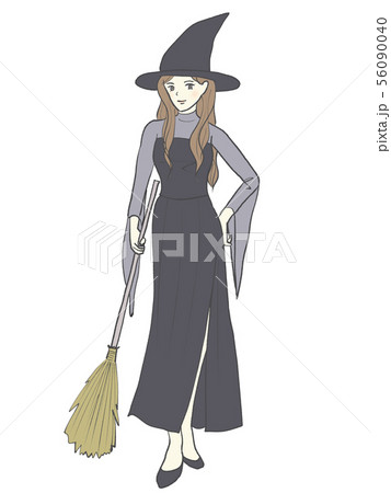 ハロウィン魔女　ベタ素材 56090040