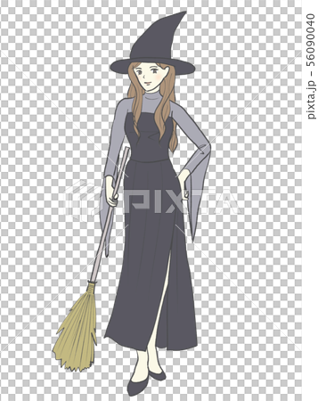 ハロウィン魔女　ベタ素材 56090040
