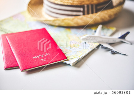 Passport placed on the map concept tourism Passport placed on the map concept tourism 56093301
