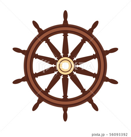 vector flat boat handwheel, ship wheel helm 56093392