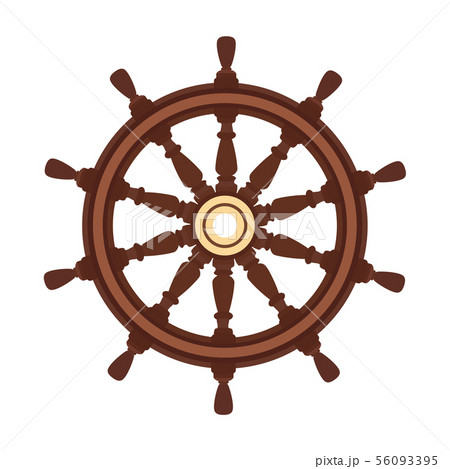 vector flat boat handwheel, ship wheel helm 56093395