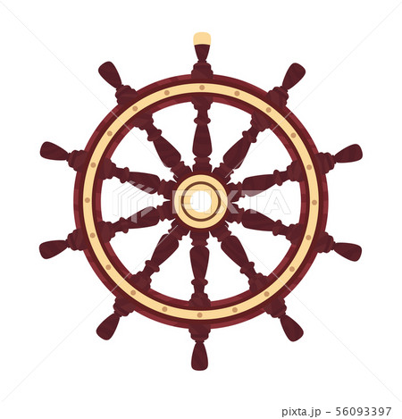 vector flat boat handwheel, ship wheel helm 56093397
