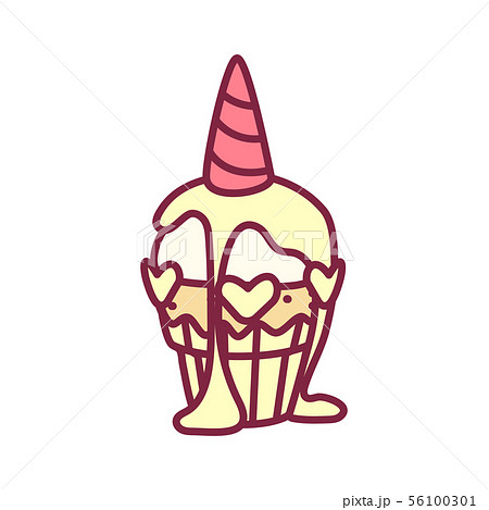 vector cute cupcake sweets art 56100301