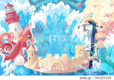 vector sea maritime collage vector sea maritime collage 56105359