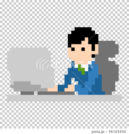 ドット絵 ビジネスマン 勤務 とある1日 アップ ドット絵 ビジネスマン 勤務 とある1日 アップ 56105856