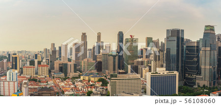 Singapore high angle view panorama city skyline 56108060