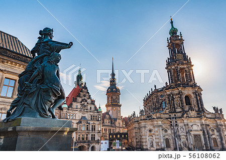 Dresden Germany, city skyline at Dresden Cathedral 56108062