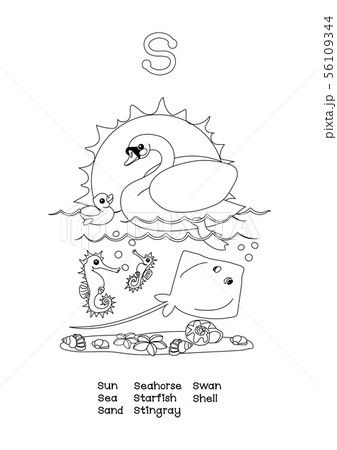 vector outline English alphabet. Amusing Animals vector outline English alphabet. Amusing Animals 56109344