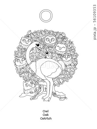 vector outline English alphabet. Amusing Animals 56109353